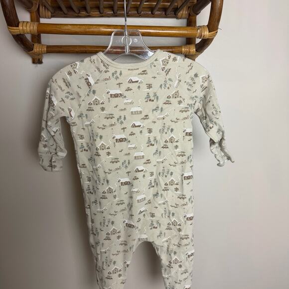Rylee + Cru tan snow holiday sleeper unisex 12-18 months cotton - Picture 3 of 3